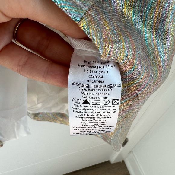 Birgitte Herskind Puff Sleeve, Sparkly Dress, Size US 8 - Picture 5 of 5